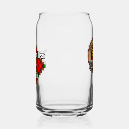 Clan Kerr Crest over Tartan Blikvorm Glas (Rechts)