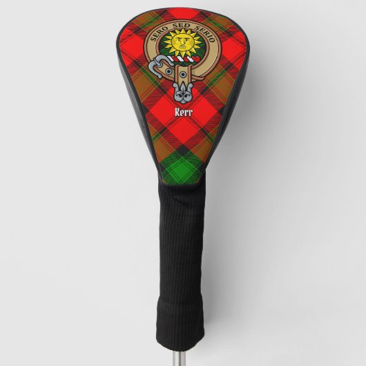 Clan Kerr Crest over Tartan Golfheadcover (Voorkant)