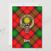 Clan Kerr Crest over Tartan Kaart (Achterkant)