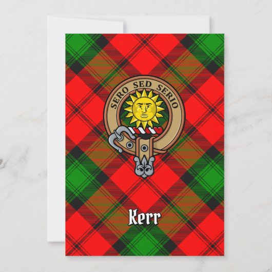 Clan Kerr Crest over Tartan Kaart (Achterkant)