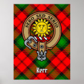Clan Kerr Crest over Tartan Poster (Voorkant)