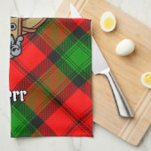 Clan Kerr Crest over Tartan Theedoek (Quarter Fold)