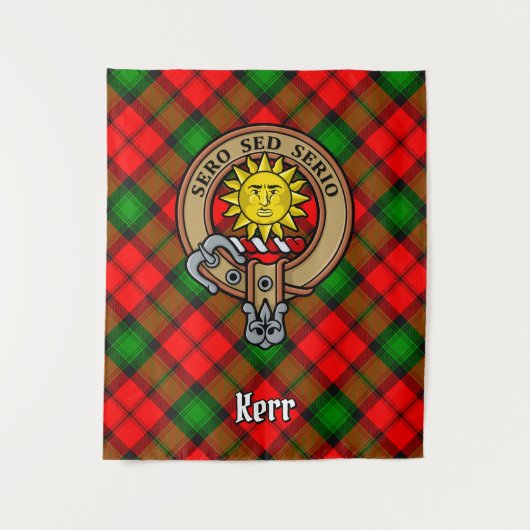 Clan Kerr Crest over Tartan Wandkleed (Voorkant)