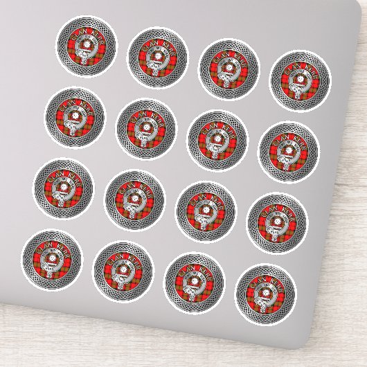 Clan Kerr Crest & Tartan Knot Sticker (Detail)