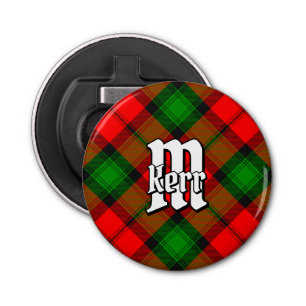 Clan Kerr Tartan Button Flesopener