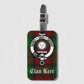 Clan Kerr Tartan en Crest Badge Bagagelabel (Voorkant (verticaal))
