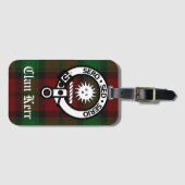 Clan Kerr Tartan en Crest Badge Bagagelabel (Voorkant (horizontaal))