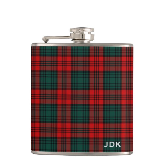 Clan Kerr Tartan Monogram Heupfles (Voorkant)