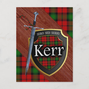 Clan Kerr Tartan Sword & Shield Briefkaart