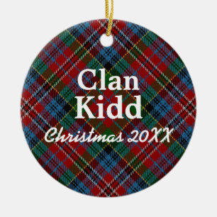 Clan Kidd Scottish Tartan Keramisch Ornament
