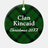 Clan Kincaid Scottish Tartan Keramisch Ornament (Achterkant)