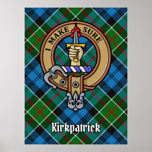 Clan Kirkpatrick Crest over Tartan Poster (Voorkant)
