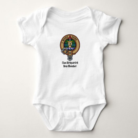 Clan Kirkpatrick Crest over Tartan Romper (Voorkant)