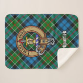 Clan Kirkpatrick Crest over Tartan Sherpa Deken (Voorkant (horizontaal))