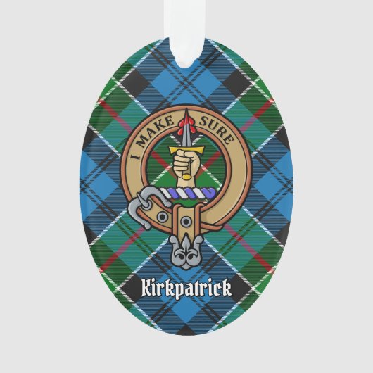 Clan Kirkpatrick Crest sur Tartan (devant)