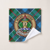 Clan Kirkpatrick Crest sur Tartan (Gant de toilette)