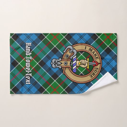 Clan Kirkpatrick Crest sur Tartan (Serviette à main)