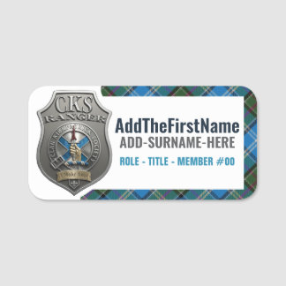 Clan Kirkpatrick Society -- Ranger Naamlabel #1 Naamplaatje