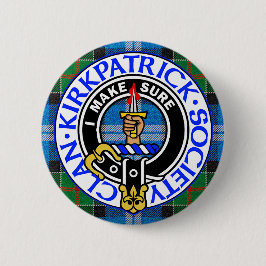Clan Kirkpatrick Society tartan badge Ronde Button 5,7 Cm