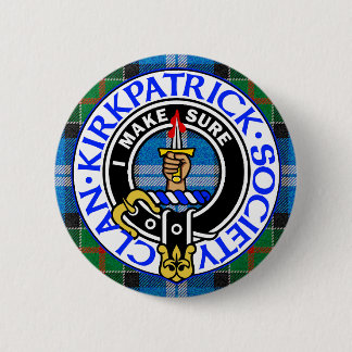 Clan Kirkpatrick Society tartan badge Ronde Button 5,7 Cm