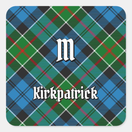 Clan Kirkpatrick Tartan Vierkante Sticker (Voorkant)