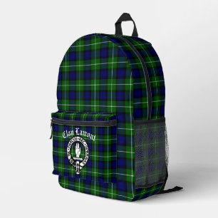 Clan Lamont Crest Badge en Tartan Bedrukte Rugzak