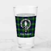 Clan Lamont Crest Badge en Tartan Glas (Voorkant)