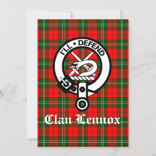 Clan Lennox Crest Badge & Tartan Greeting Kaart