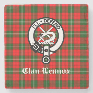 Clan Lennox Crest Badge & Tartan Stenen Onderzetter