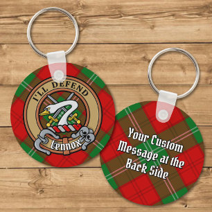 Clan Lennox Crest over Tartan Sleutelhanger