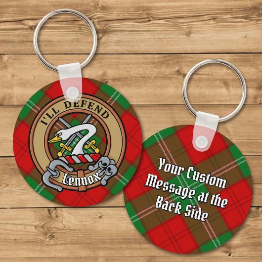 Clan Lennox Crest over Tartan Sleutelhanger