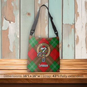 Clan Lennox Wapen over Tartan Crossbody Tas