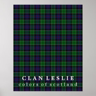 Clan Leslie Colors of Scotland Tartan Poster