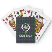 Clan Leslie Crest Badge en Tartan