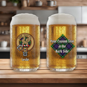 Clan Leslie Crest over de jacht op Tartan Blikvorm Glas