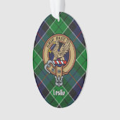 Clan Leslie Crest over de jacht op Tartan Ornament (voorkant)