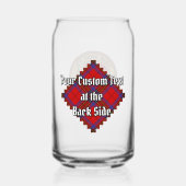 Clan Leslie Crest over Red Tartan Blikvorm Glas (Achterkant)