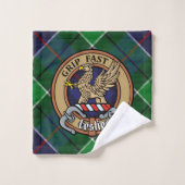 Clan Leslie Crest sur la chasse Tartan (Gant de toilette)