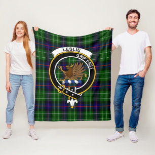Clan Leslie Hunting Tartan Pset Fleece Deken