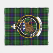 Clan Leslie Hunting Tartan Pset Fleece Deken (Voorkant (Horizontaal))
