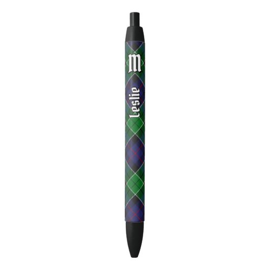 Clan Leslie Hunting Tartan Zwarte Inkt Pen (Voorkant Verticaal)