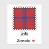 Clan Leslie Red Tartan Sticker (Vel)