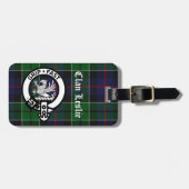 Clan Leslie Tartan & Crest Bagagelabel (Voorkant horizontaal)