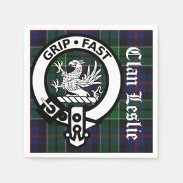 Clan Leslie Tartan & Crest Paper Napkins Servet