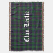 Clan Leslie Tartan Throw Deken (Voorkant Verticaal)