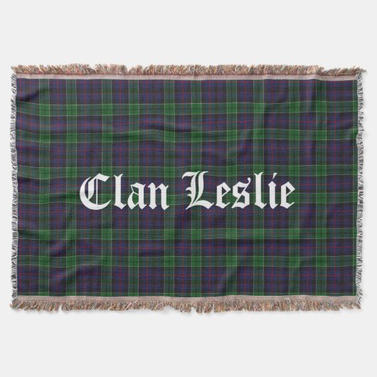 Clan Leslie Tartan Throw Deken (Voorkant)