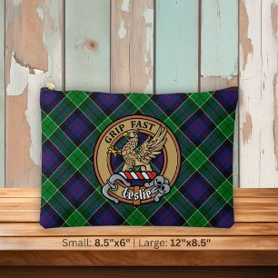 Clan Leslie Wapen over Hunting Tartan Etui
