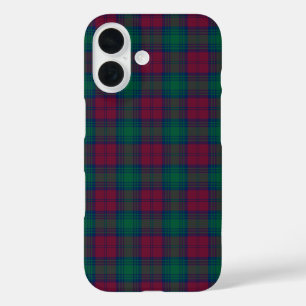 Clan Lindsay Tartan Maroon en Green Pset iPhone 16 Hoesje