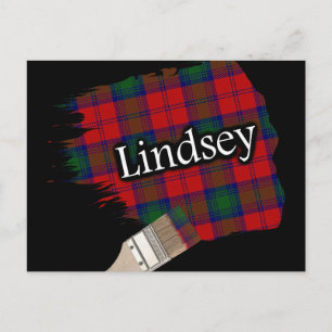 Clan Lindsey Lindsay Scottish Tartan Paint Brush Briefkaart