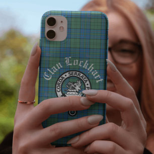 Clan Lockhart Crest Badge & Tartan iPhone 11 Hoesje